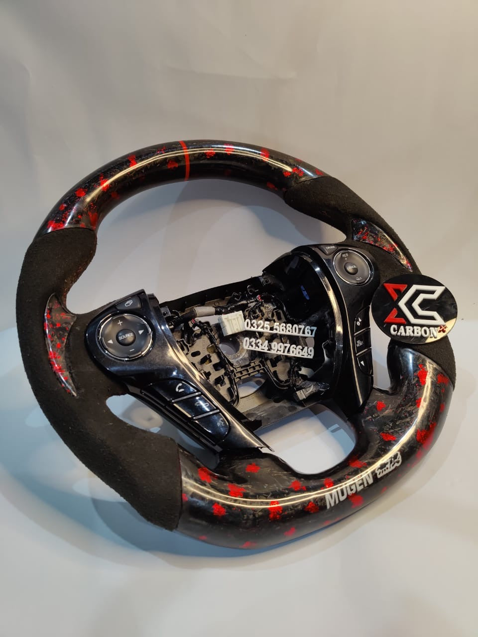 Honda Accord 9th Generation 2013-2017 (CR2, CR3, CR6)Forged Carbon with Red Flakes Steering wheel