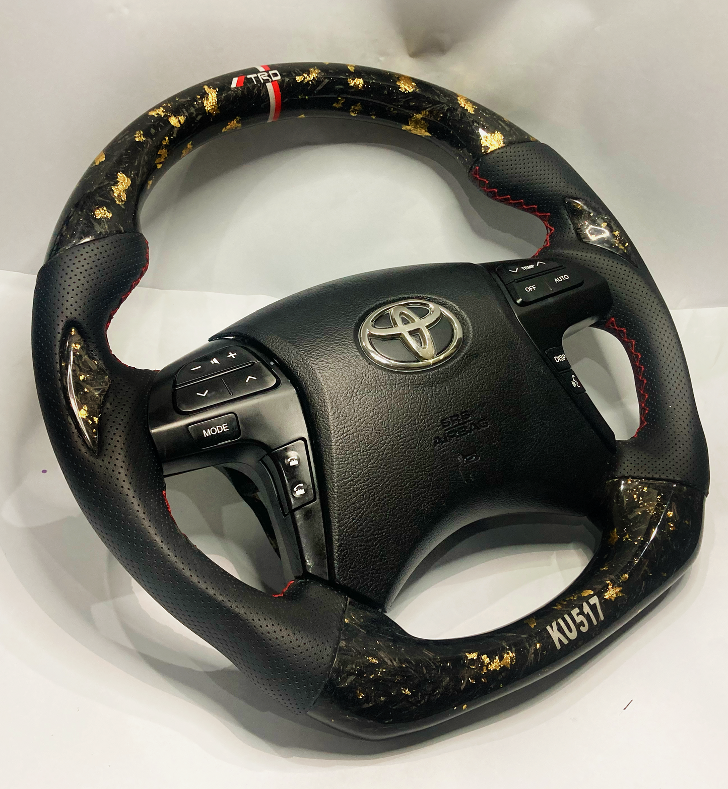 Toyota Premio Hilux Axio Forged Fiber Carbon Steering wheel with golden Flakes