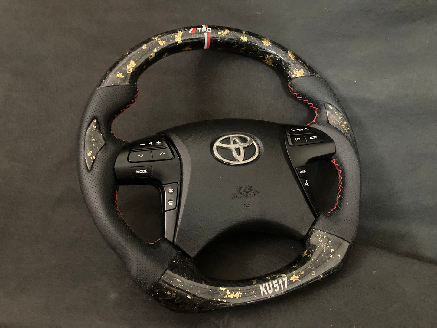 Toyota Premio Hilux Axio Forged Fiber Carbon Steering wheel with golden Flakes